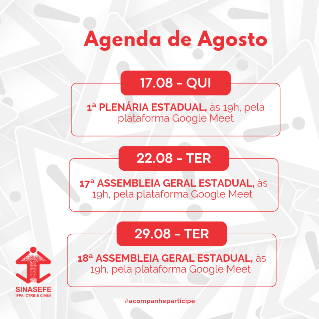 Sindicato Divulga Agenda Sindical Do M S De Agosto Sinasefe Ifpa