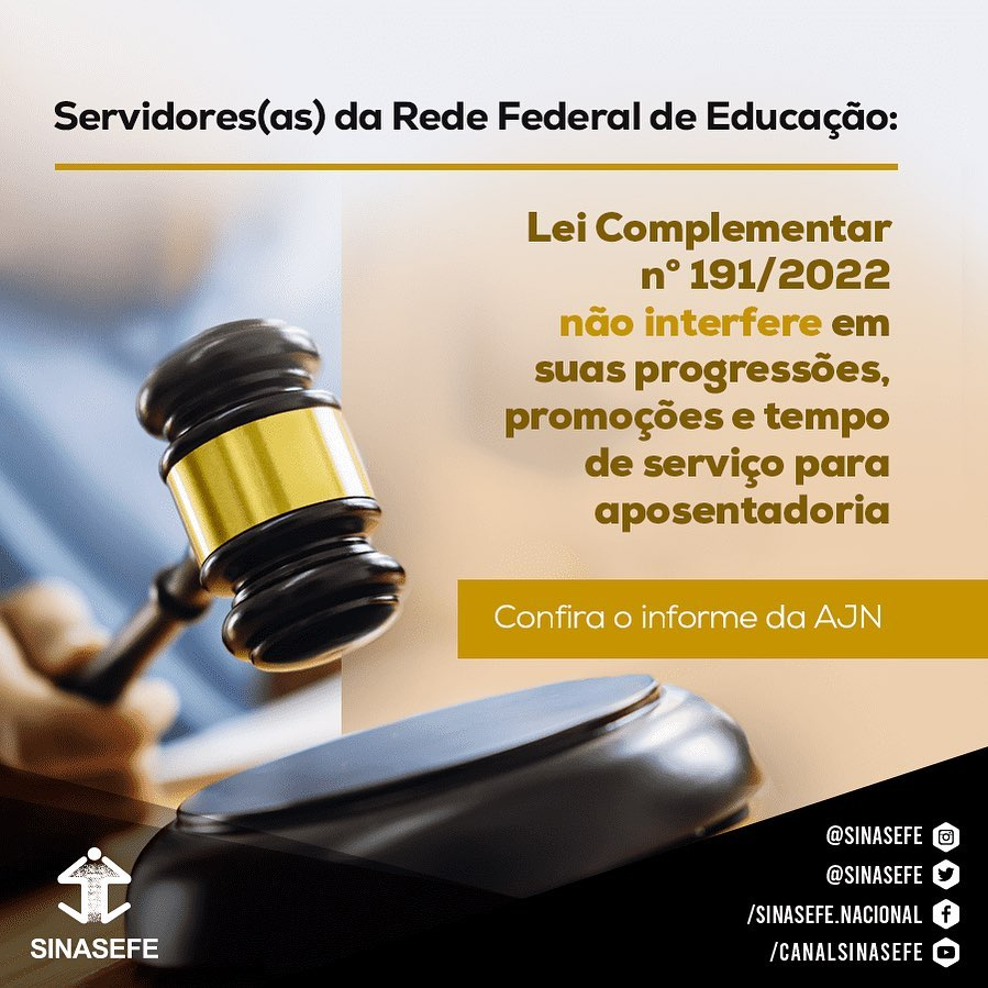 Servidores(as) da Rede Federal de Educação: Lei Complementar n° 191/ ...