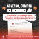 Governo, cumpra os acordos já! SINASEFE oficia ministérios pela 9ª vez