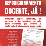 Confira atualizações sobre o reposicionamento docente e demandas não cumpridas do acordo de greve