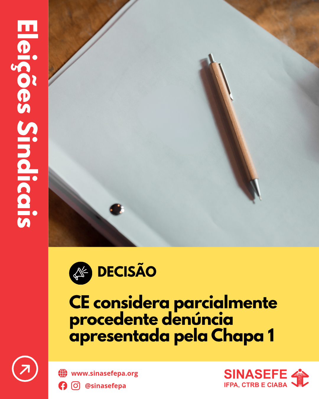 Comissão Eleitoral considera parcialmente procedente denúncia relacionada ao uso de perfil no Instagram