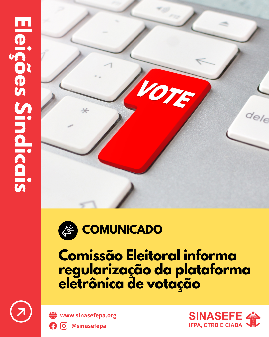 Comissão Eleitoral informa regularização da plataforma eletrônica de votação
