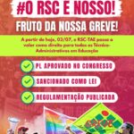 Conquista da nossa luta: RSC-TAE está regulamentado!