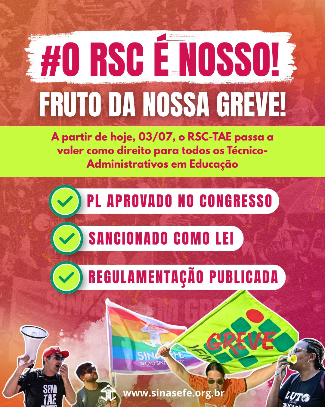 Conquista da nossa luta: RSC-TAE está regulamentado!