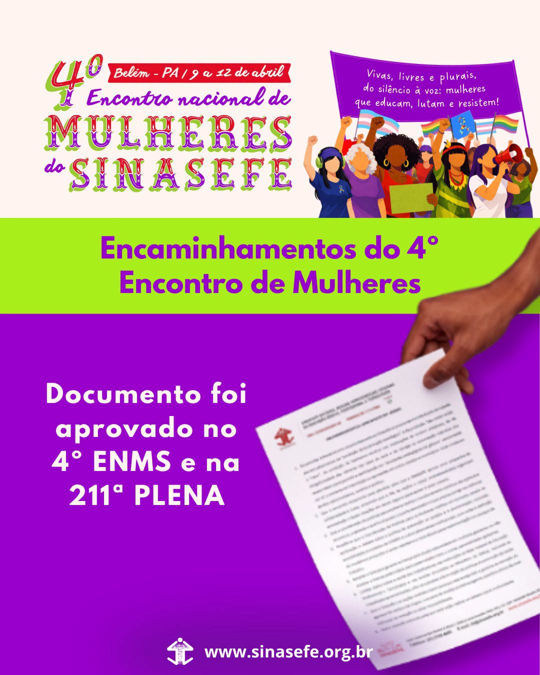 Confira os encaminhamentos do 4º Encontro Nacional de Mulheres do SINASEFE